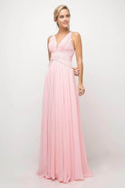 Ladivine UF295 - Ruched Chiffon A-Line Dress