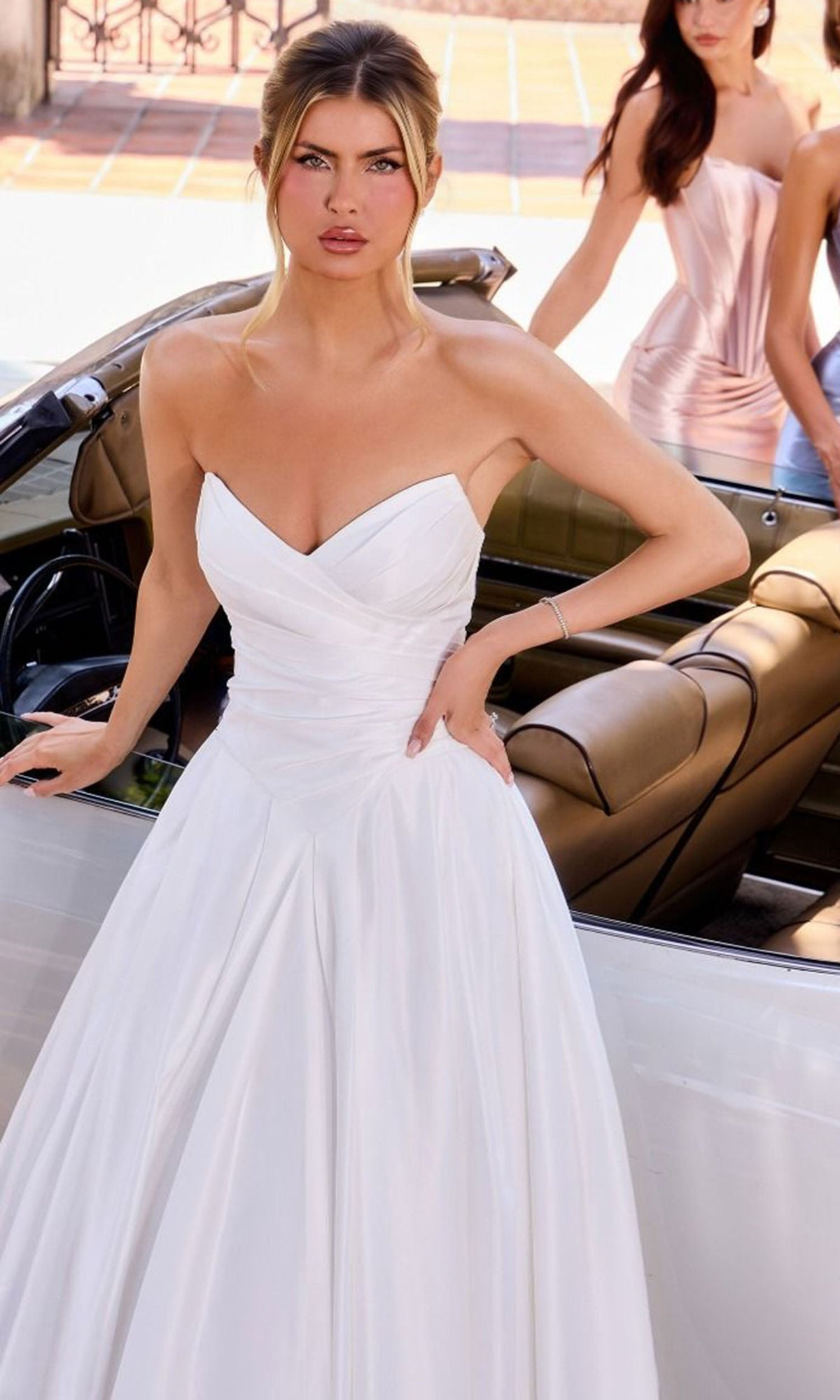 Ladivine WN015 Satin A line Bridal Dress