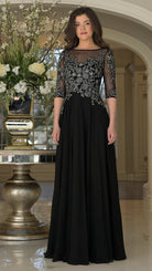 Marsoni by Colors - M157 Scoop Neckline A-Line Dress - designer mother of the bride dress at Silhouette Dresses