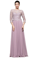 Marsoni by Colors - M223 Embroidered Quarter Length Sleeves Dress - view 7