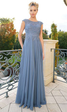 Marsoni by Colors - M238 Beaded Applique A Line Chiffon Dress - view 14