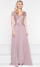 Marsoni by Colors - Embroidered Peplum Formal Gown M243