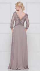 Marsoni by Colors - Quarter Sleeve Scalloped Lace Gown M225