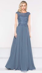 Marsoni by Colors - Beaded Applique A Line Chiffon Dress M238 - view 4