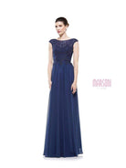 Marsoni by Colors - Beaded Applique A Line Chiffon Dress M238 - view 6