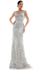 Marsoni by Colors - Cap Sleeve Lace Formal Dress MV1030 - detail view