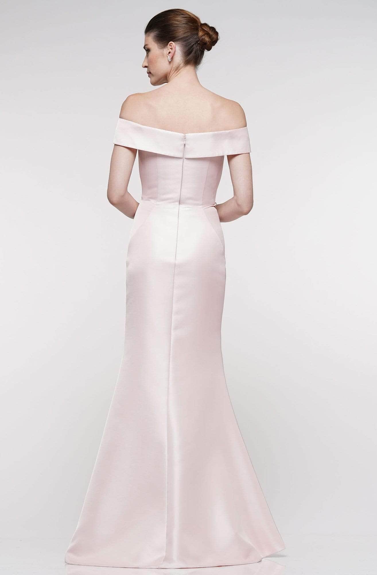 Marsoni by Colors - Jewel Accent Off-Shoulder Mermaid Gown MV1003 - back view