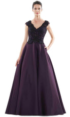 Marsoni by Colors - Lace Applique Ballgown MV1088 - designer ball gown at Silhouette Dresses