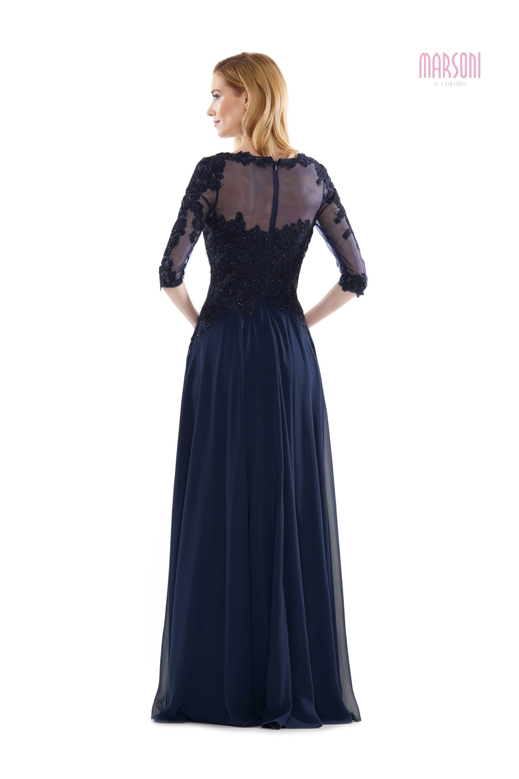 Marsoni by Colors - M157 Scoop Neckline A-Line Dress - view 5