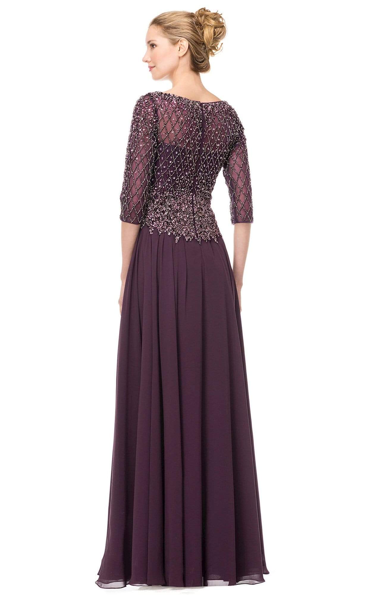Marsoni by Colors - M165 Illusion Lattice Motif A-Line Gown - detail view