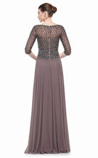 Marsoni by Colors - M165 Illusion Lattice Motif A-Line Gown - view 7