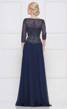 Marsoni by Colors - M165 Illusion Lattice Motif A-Line Gown - view 9