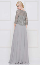 Marsoni by Colors - M165 Illusion Lattice Motif A-Line Gown - view 13