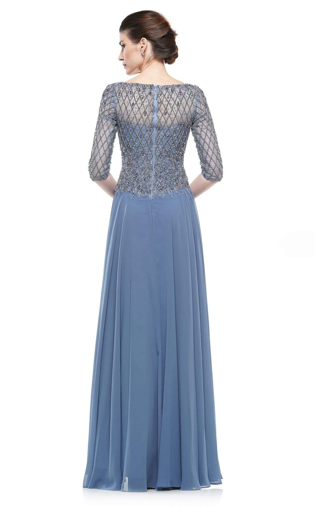 Marsoni by Colors - M165 Illusion Lattice Motif A-Line Gown - view 11