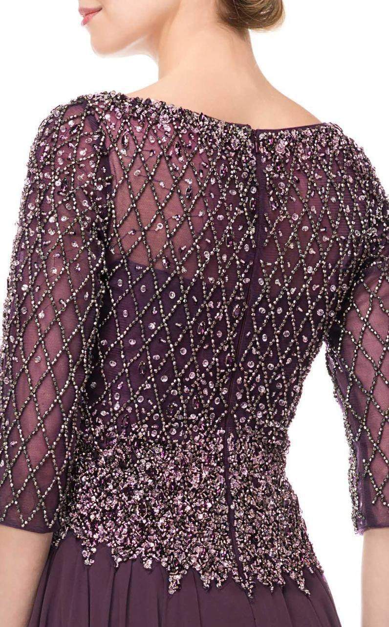 Marsoni by Colors - M165 Illusion Lattice Motif A-Line Gown - view 5