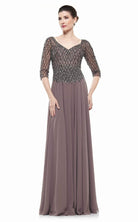 Marsoni by Colors - M165 Illusion Lattice Motif A-Line Gown - view 6