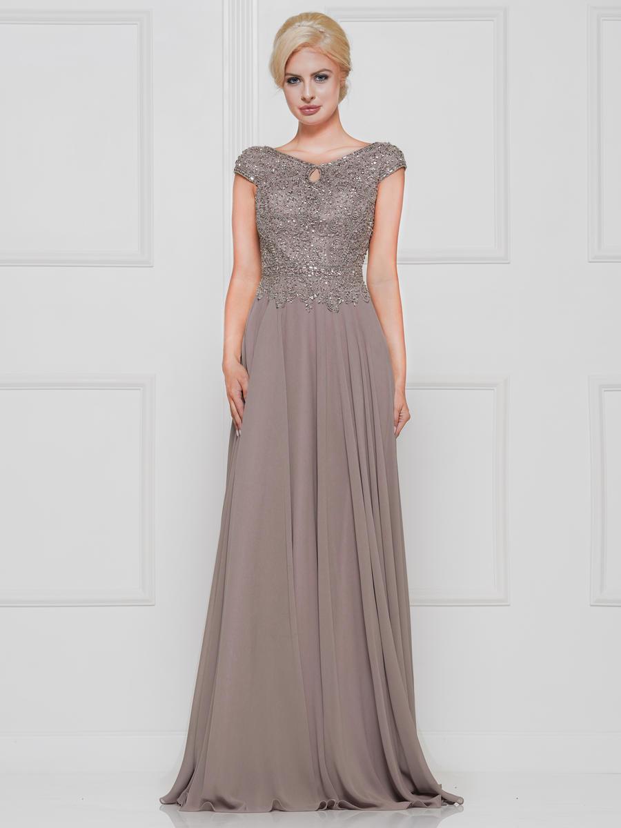 Marsoni by Colors - M173 Keyhole A-Line Chiffon Gown - designer evening gown at Silhouette Dresses
