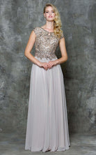 Marsoni by Colors - M173 Keyhole A-Line Chiffon Gown - back view