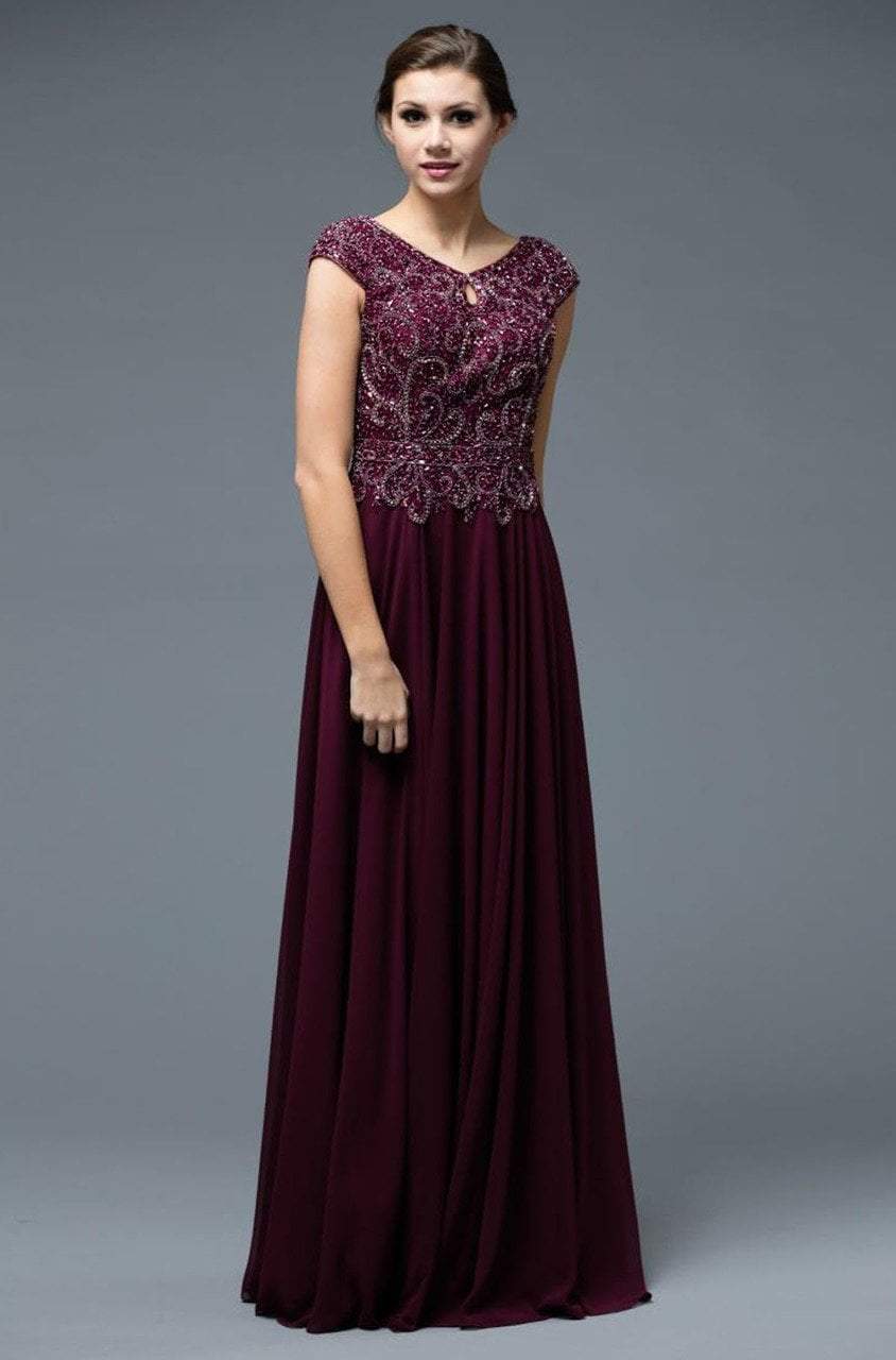 Marsoni by Colors - M173 Keyhole A-Line Chiffon Gown - view 6