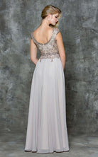 Marsoni by Colors - M173 Keyhole A-Line Chiffon Gown - detail view