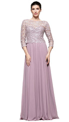 Marsoni by Colors - M223 Embroidered Quarter Length Sleeves Dress