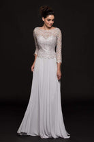 Marsoni by Colors - M223 Embroidered Quarter Length Sleeves Dress