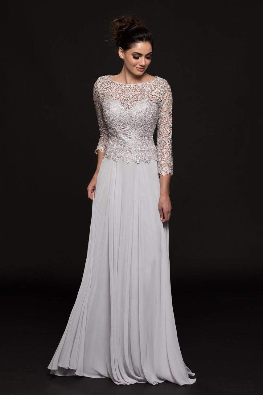 Marsoni by Colors - M223 Embroidered Quarter Length Sleeves Dress - detail view