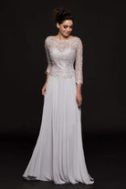 Marsoni by Colors - M223 Embroidered Quarter Length Sleeves Dress - detail view