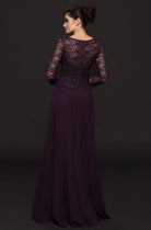Marsoni by Colors - M223 Embroidered Quarter Length Sleeves Dress - back view