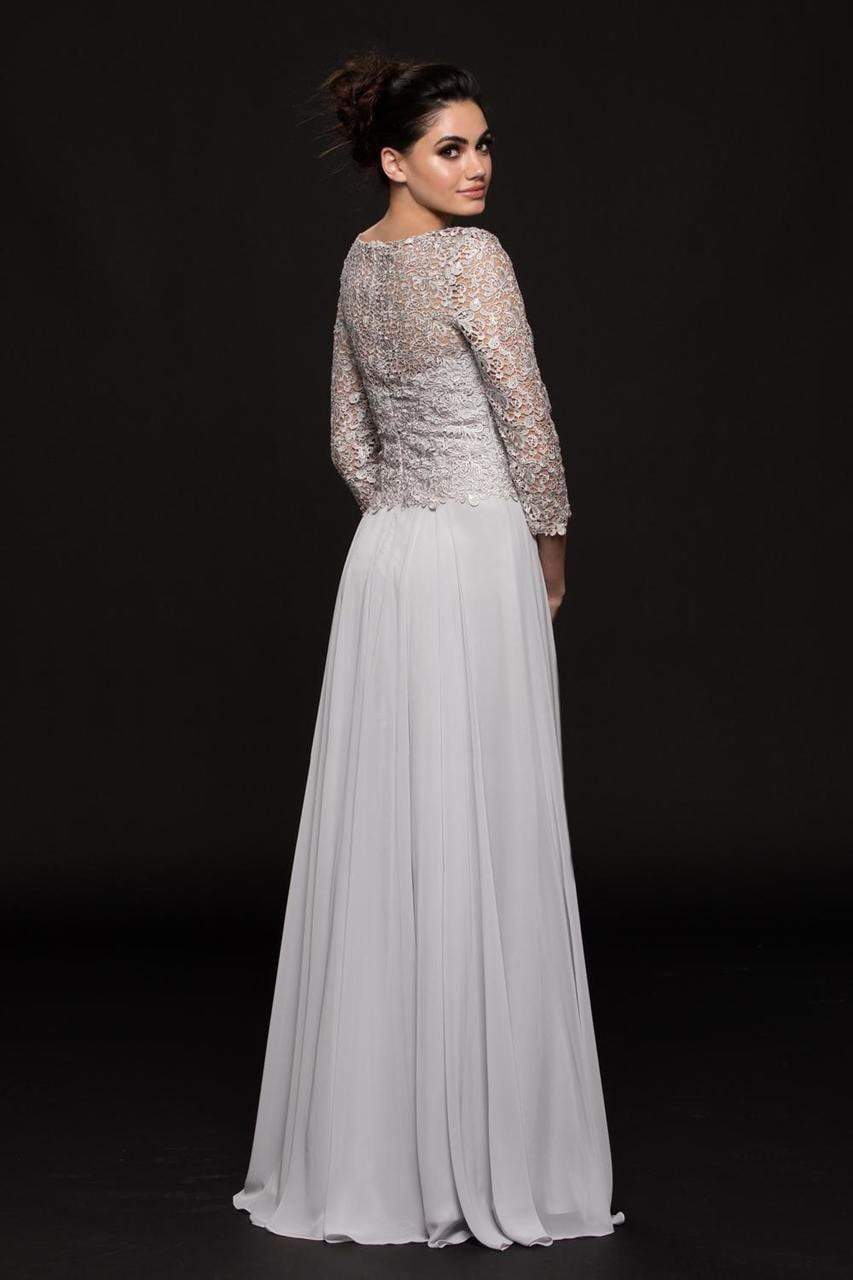 Marsoni by Colors - M223 Embroidered Quarter Length Sleeves Dress - view 4
