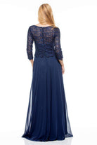 Marsoni by Colors - M223 Embroidered Quarter Length Sleeves Dress - view 6