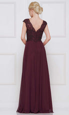 Marsoni by Colors - M238 Beaded Applique A Line Chiffon Dress - view 9