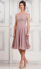 Marsoni by Colors M238S - Cap Sleeve Embroidered Dress - designer formal gown at Silhouette Dresses