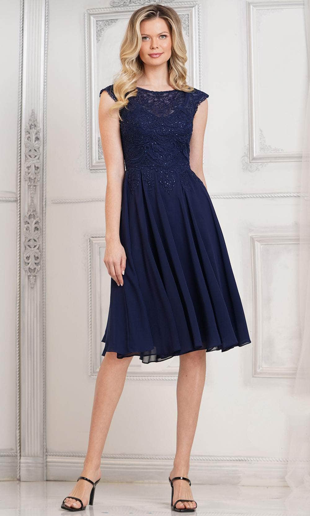 Marsoni by Colors M238S - Cap Sleeve Embroidered Dress - detail view