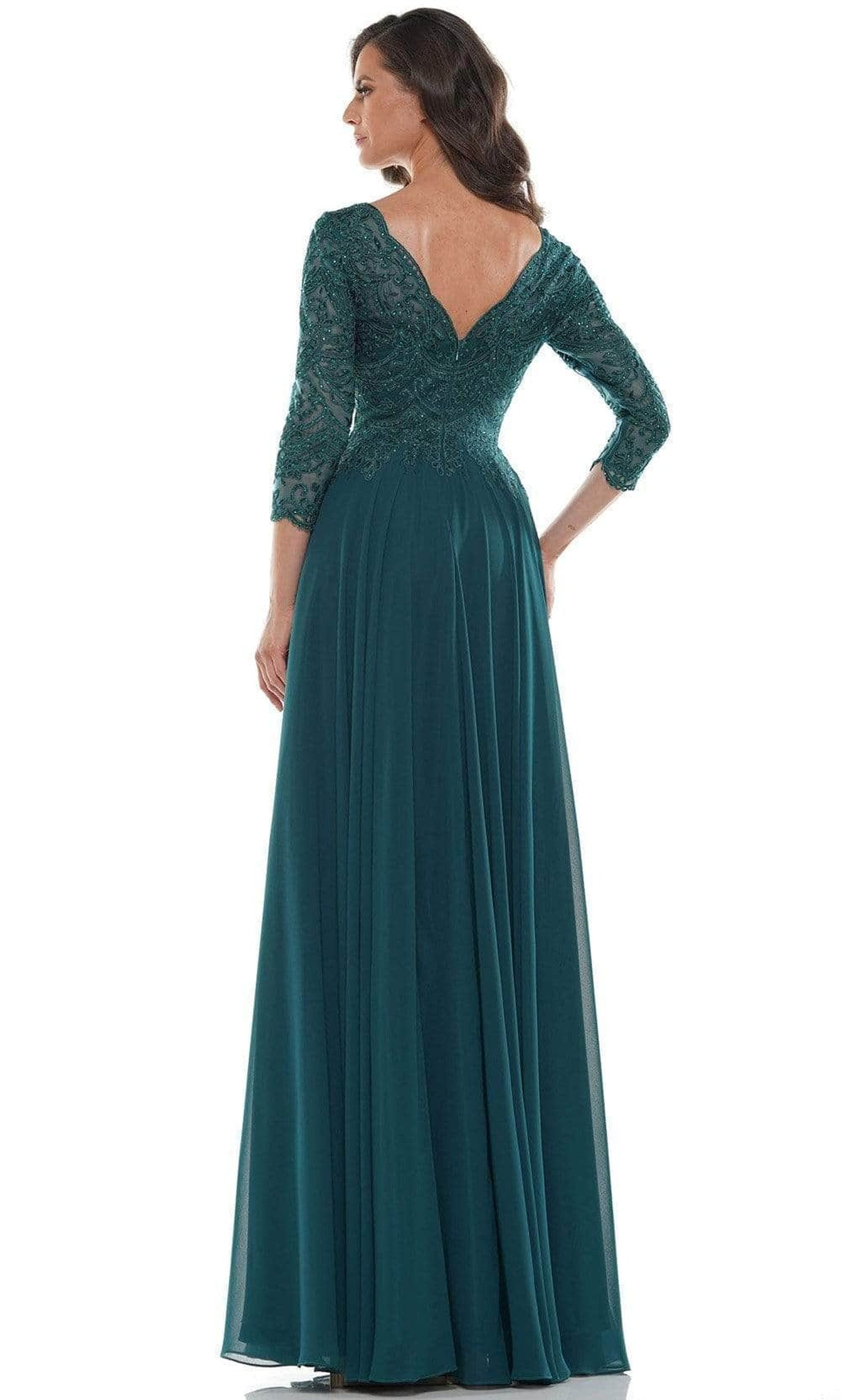 Marsoni by Colors M238SL - Bateau Embroidered Formal Gown