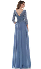 Marsoni by Colors M238SL - Bateau Embroidered Formal Gown