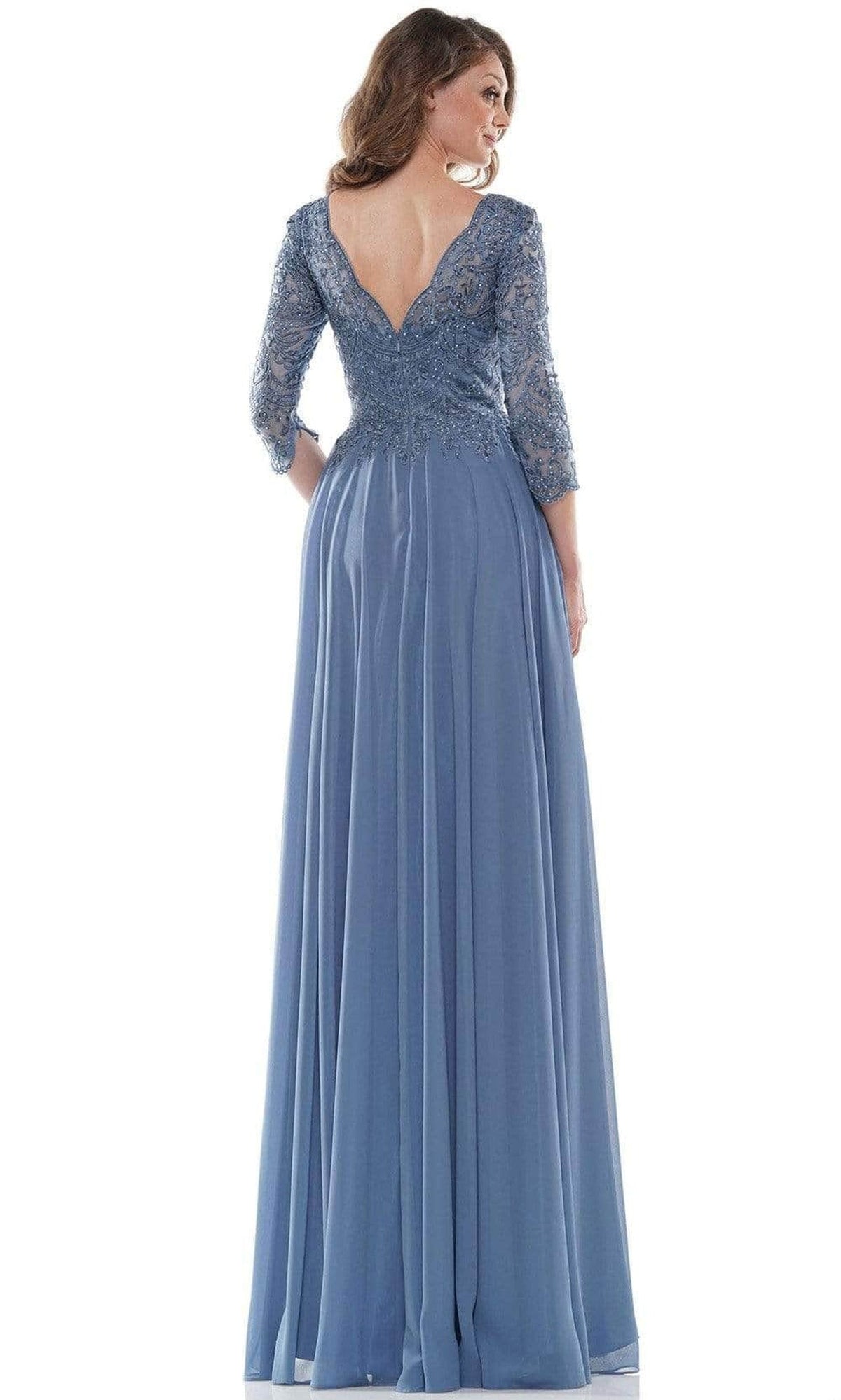 Marsoni by Colors M238SL - Bateau Embroidered Formal Gown