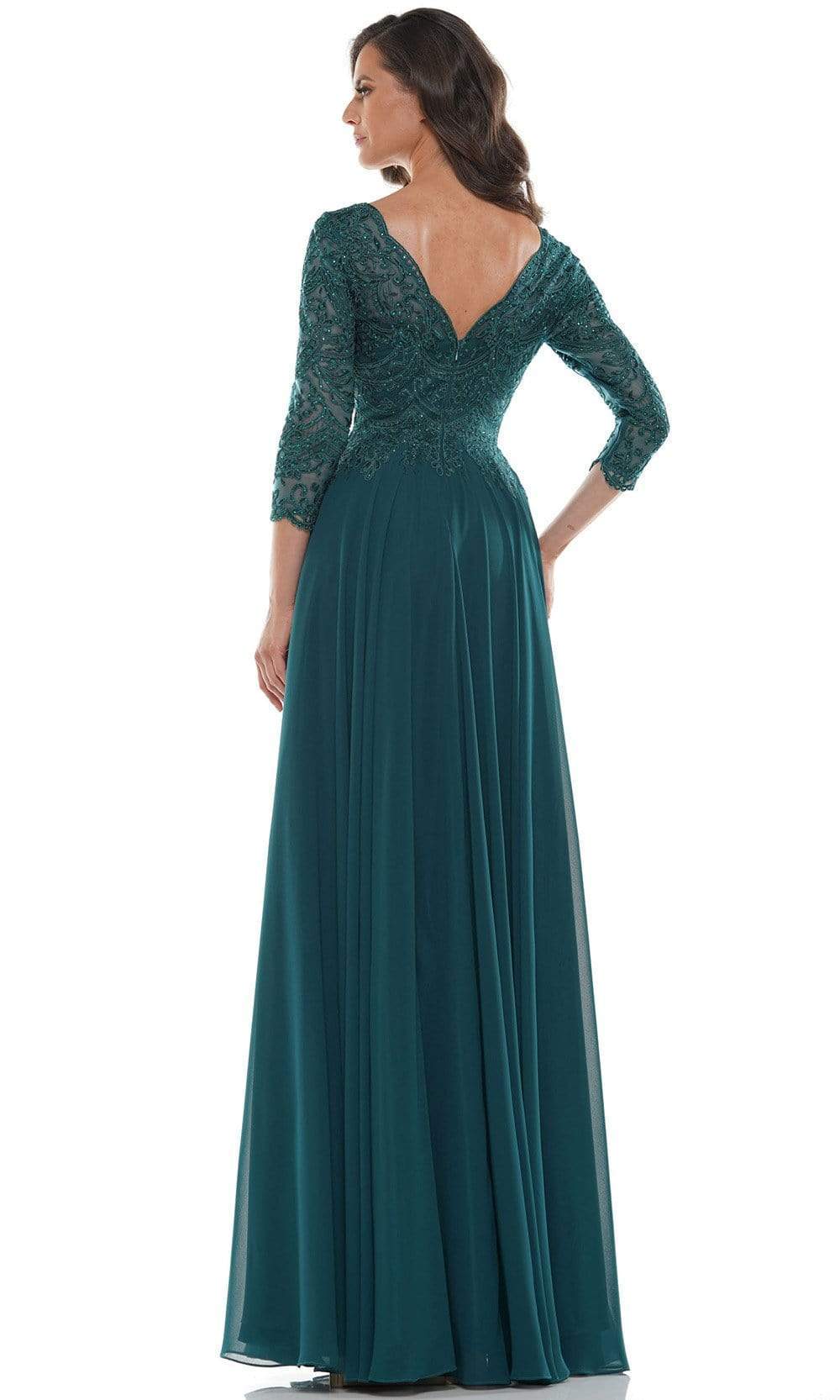 Marsoni by Colors - M238SL Embroidered Bodice Chiffon A-Line Gown - detail view