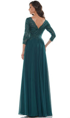 Marsoni by Colors - M238SL Embroidered Bodice Chiffon A-Line Gown - detail view