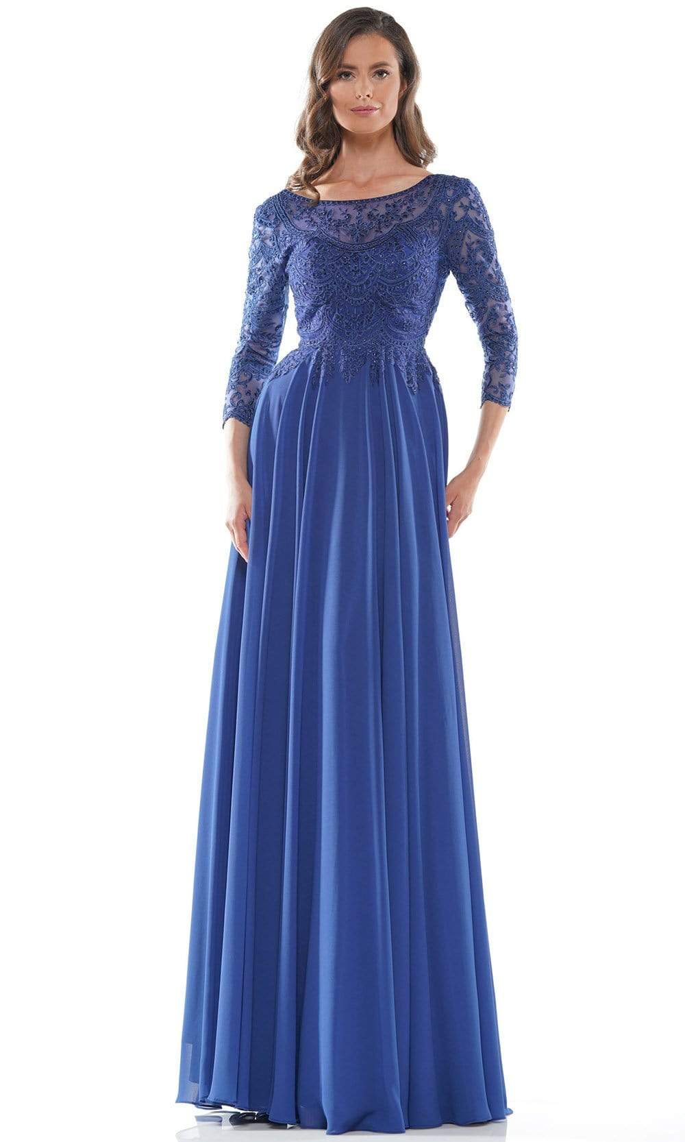Marsoni by Colors - M238SL Embroidered Bodice Chiffon A-Line Gown - view 6