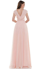 Marsoni by Colors - M251 Gathered V Neck Off Shoulder A-Line Gown - view 4