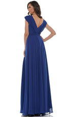 Marsoni by Colors - M251 Gathered V Neck Off Shoulder A-Line Gown - view 14