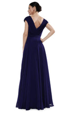 Marsoni by Colors - M251 Gathered V Neck Off Shoulder A-Line Gown - Silhouette Dresses
