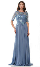 Marsoni by Colors M286-1 - Illusion Short Sleeve A-line Dress - back view