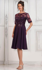 Marsoni by Colors M286S - Sequin Lace Knee-Length Cocktail Dress - view 4