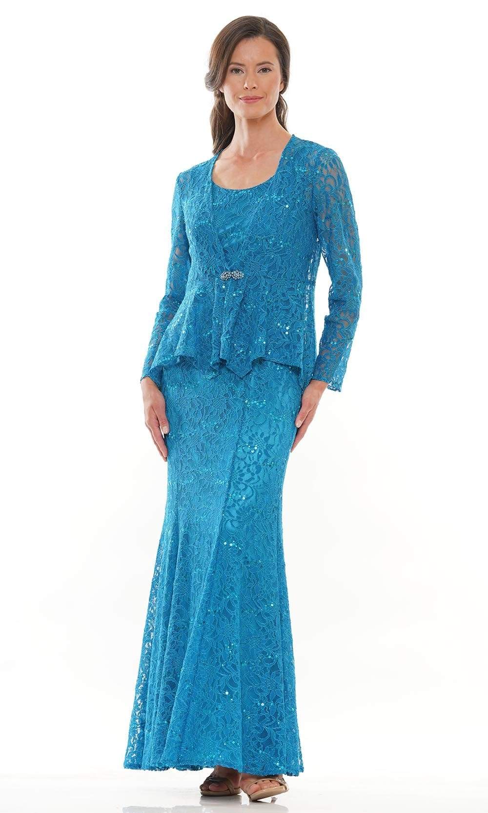 Marsoni by Colors - M301 Scoop Fit and Flare Evening Dress - back view
