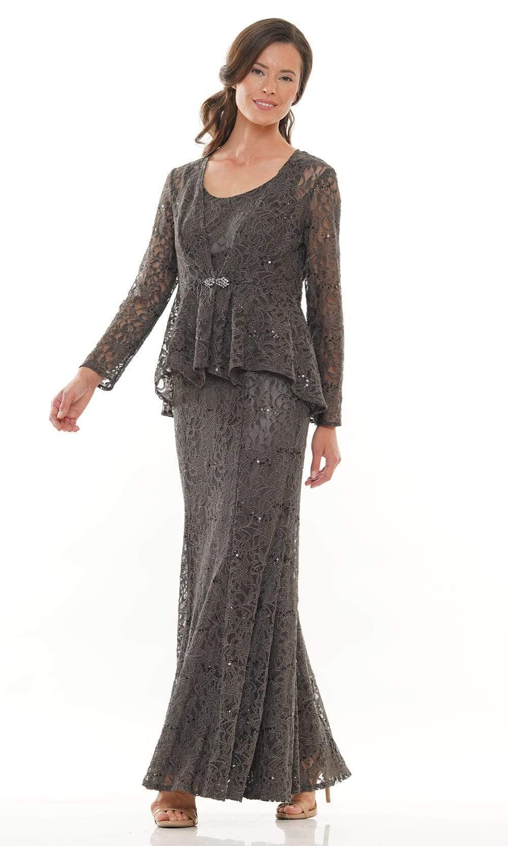 Marsoni by Colors - M301 Scoop Fit and Flare Evening Dress - designer mother of the bride dress at Silhouette Dresses