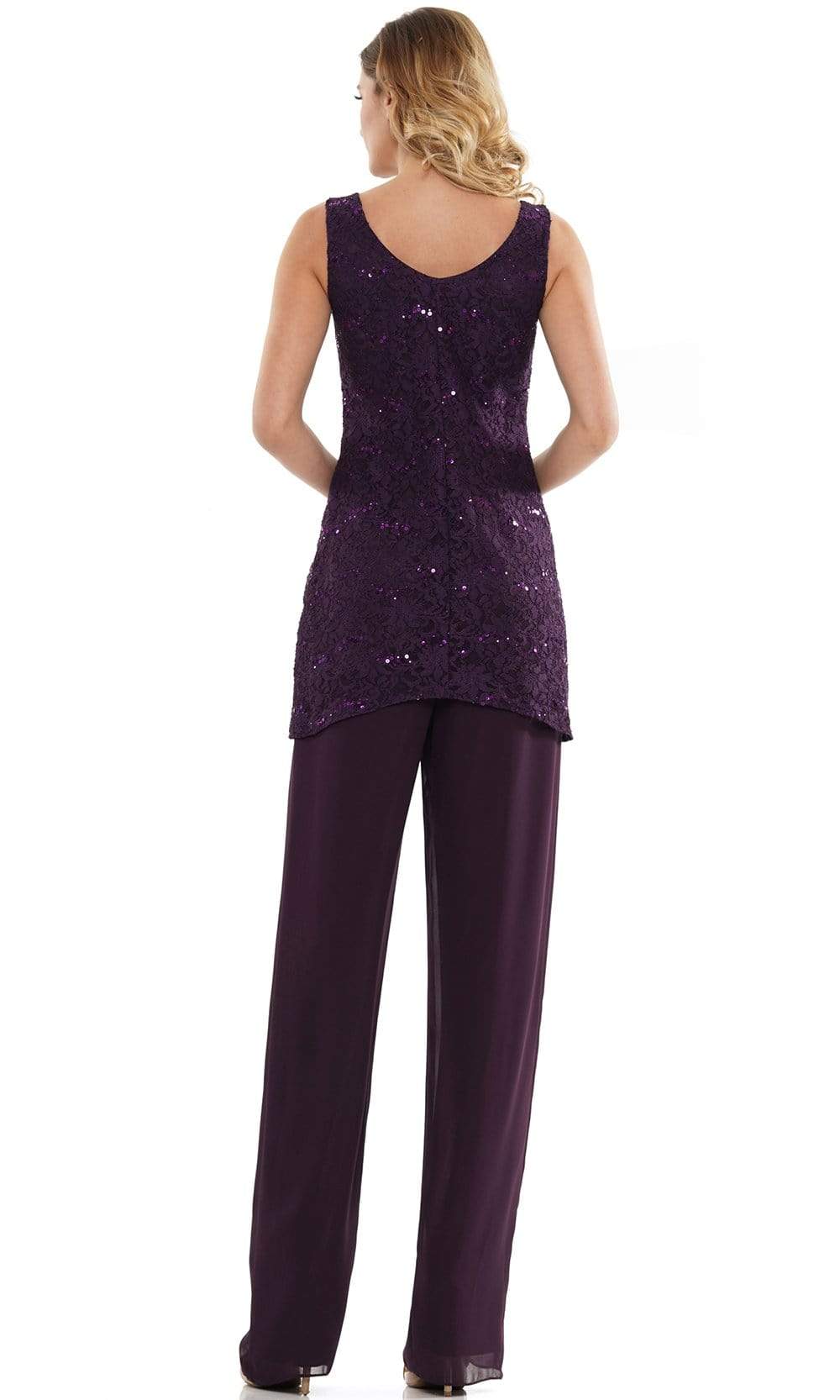 Marsoni by Colors - M303 Three-Piece Chiffon Lace Pantsuit - view 5