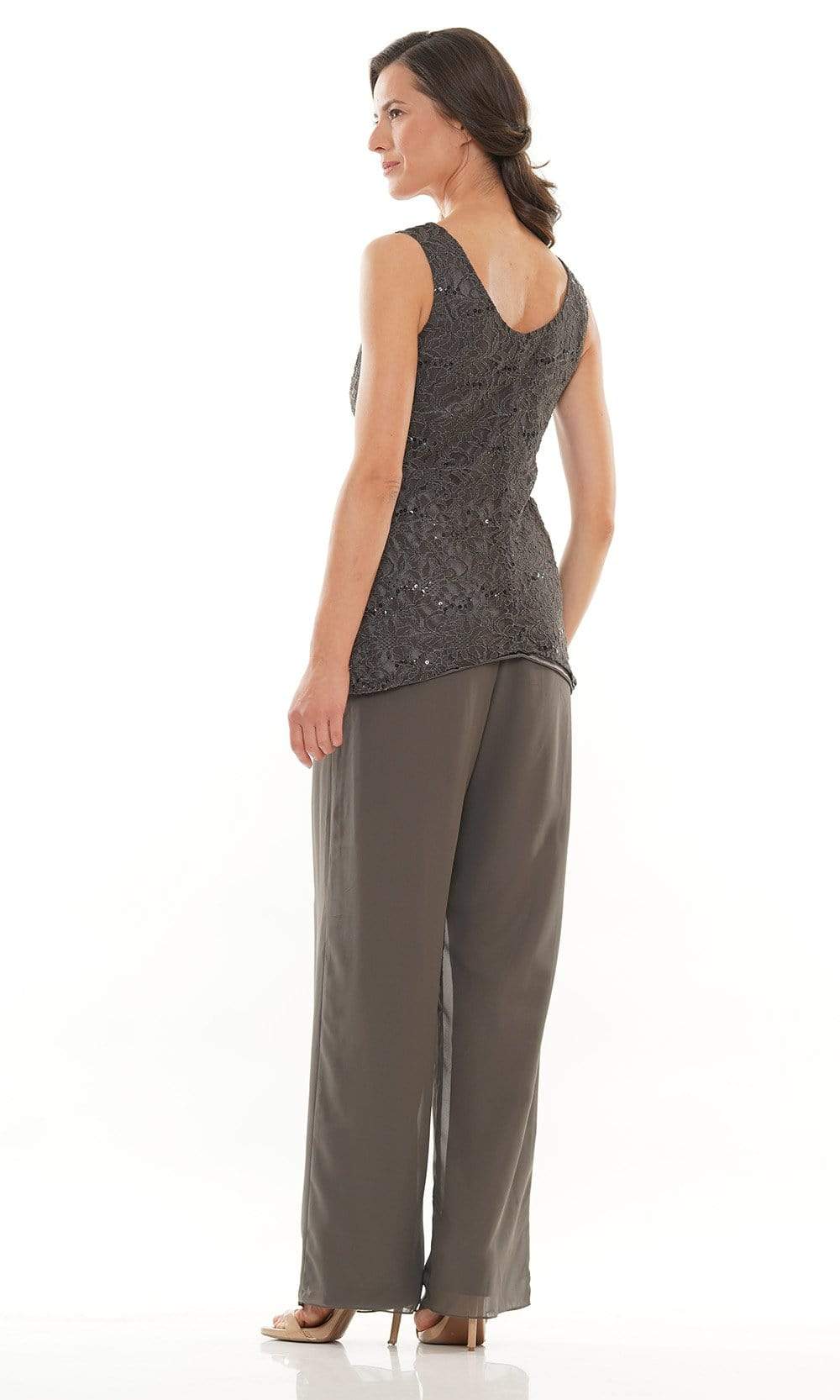 Marsoni by Colors - M303 Three-Piece Chiffon Lace Pantsuit - view 9