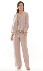 Marsoni by Colors - M303 Three-Piece Chiffon Lace Pantsuit - view 6